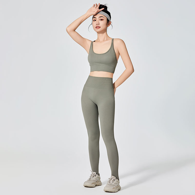 Damskie kolorowe, proste legginsy sportowe 