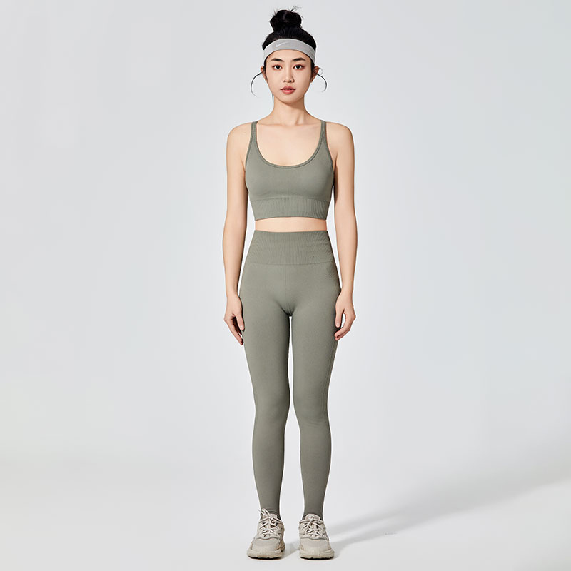 Damskie kolorowe, proste legginsy sportowe 