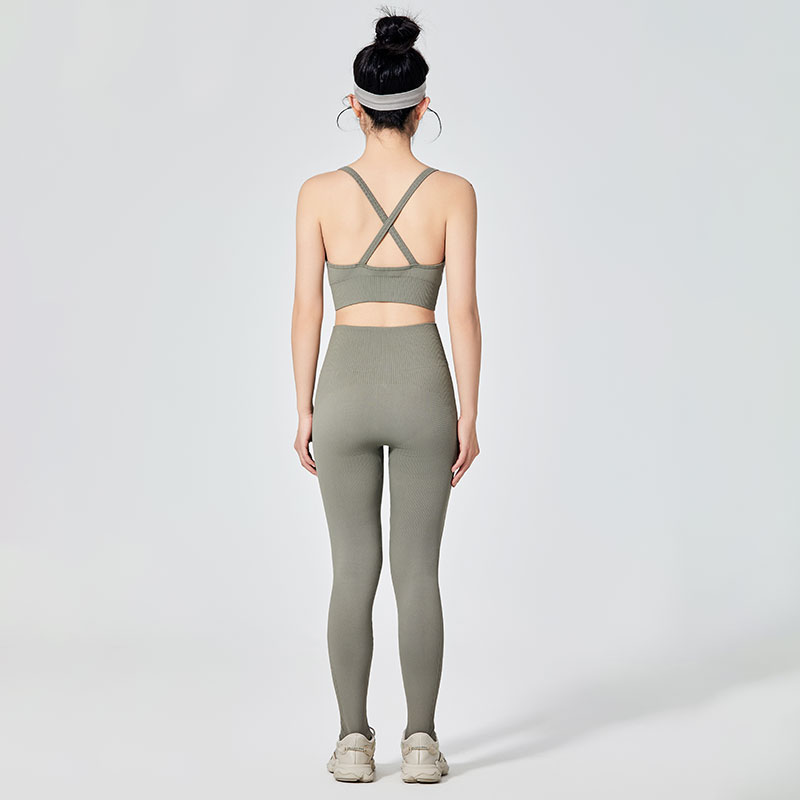 Damskie kolorowe, proste legginsy sportowe 