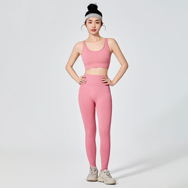 Damskie kolorowe, proste legginsy sportowe 